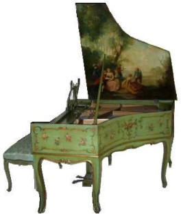 gg clavecin rococo avec peinture vert